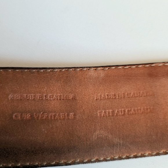 Josef soft brown leather belt with brass buckle. - Picture 6 of 10